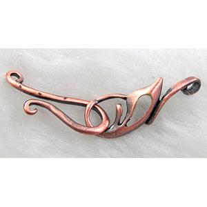 Red copper Plated Copper Toggle Clasp, 10x20mm, 10x20mm