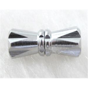 Platinum Plated Copper cord-ending Clasp, screw, 5x12mm