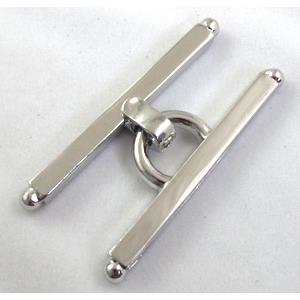 Platinum Plated alloy Clasp, 65x25mm