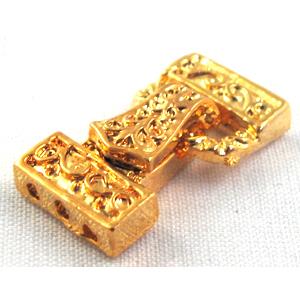 Watchstrap clasp, golden plated, 14x30mm