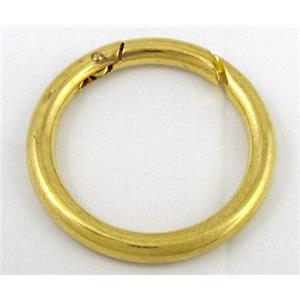 alloy Carabiner Clasp, gold plated, approx 50mm dia, 6mm thickness