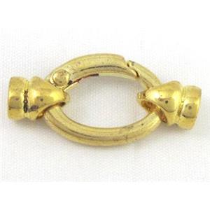end of cord, alloy clasp for necklace, bracelet, gold, approx 16x30mm, 7mm, 5mm hole