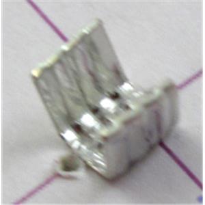 crimp cord clip, copper, platinum plated, 4mm