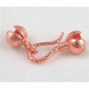 copper clasp, rose gold plated, approx 6x26mm