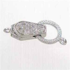 copper clasp, platinum plated, approx 13-23mm