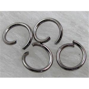 black open mouth iron Jump Rings, approx 7mm dia