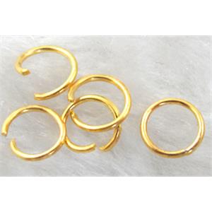 open Jump Rings, iron, gold plated, approx 4mm dia
