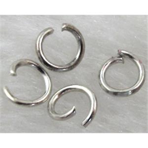 open mouth Jump Rings, iron, platinum plated, approx 8mm dia