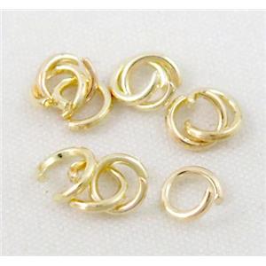 Open mouth Jump Rings, iron, light gold, 8mm dia