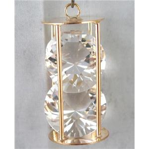 rhinestone pendant, gold plated, approx 25mm, 25x53mm