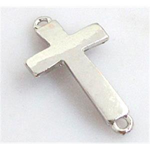 Bracelet bar, connector, platinum plated, 16x30mm