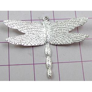 Dragonfly Pendants, Platinum Plated, copper, 35x28mm