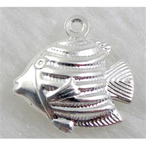 fish pendants, silver plated, 18x18mm, nickel free