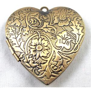 necklace Locket, copper pendant, bronze, 40mm wide