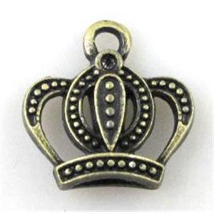 Alloy Crown Pendant, bronze, 15x15mm