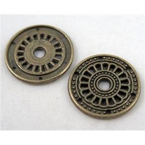 alloy bead, round, bronze, approx 21mm dia