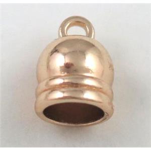 alloy tassel bail pendant, bellcaps, rose gold, approx 10x14mm