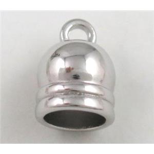 alloy tassel bail pendant, bellcaps, platinum plated, approx 10x14mm