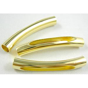 curving tube, 18K gold plated, 5mm dia,30mm length