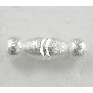 Silver Plated Bracelet, necklace spacer Tube, 6x20mm, hole:2.5mm