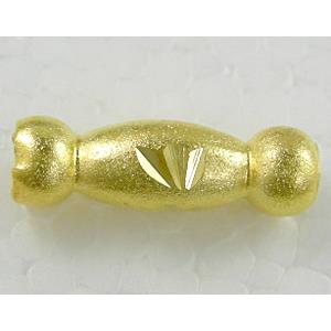 Gold Plated Bracelet, necklace spacer Tube, 6x20mm, hole:2.5mm