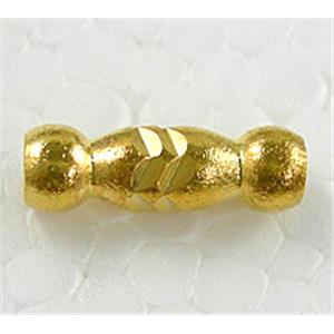 Gold Plated Bracelet, necklace spacer Tube, 4x13mm,hole:2.5mm