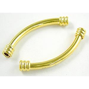 gold plated Bracelet, Necklace Spacer Tube, nickel free and lead free, 4mm dia, 45mm length
