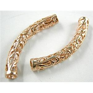 14k Gold Plated Bracelet, necklace spacer Tube, Nickel and Lead free, 6mm dia, 40mm length