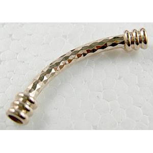 14k Gold Plated Bracelet, necklace spacer Tube, Nickel and Lead Free, 3mm dia, 35mm length, hole:2mm