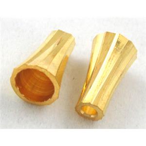 gold plated copper bead-cap, trumpet, 4-7mm dia, 13mm high