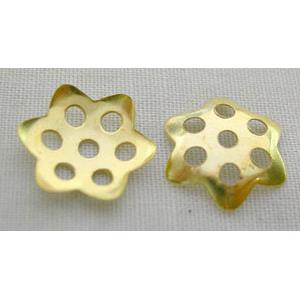 bead-caps, gold plated, iron, 10mm diameter