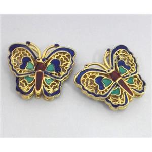 enameling copper butterfly bead, colorfast, approx 14x16mm