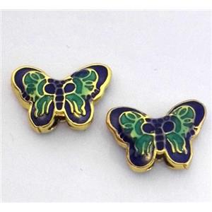 enameling copper butterfly bead, colorfast, approx 10x14mm