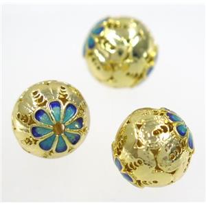 enameling copper spacer bead, colorfast, approx 14x15mm
