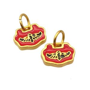 alloy pendant with enamel, gold plated, approx 9-12mm