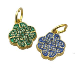 alloy pendant with enamel, gold plated, approx 12mm