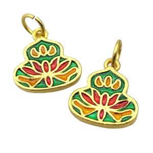 alloy pendant with enamel, gold plated, approx 14-16mm
