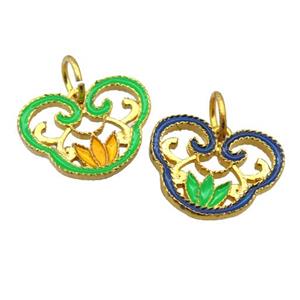 alloy pendant with enamel, gold plated, approx 15-20mm