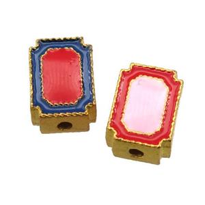enamel alloy beads, gold plated, approx 8-12mm