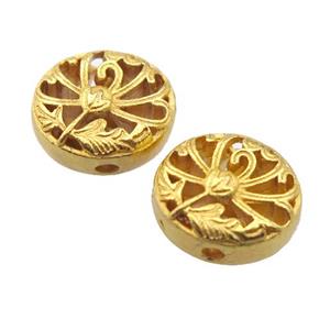 alloy beads, duck gold, approx 10-12mm