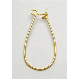 Hoop Earring, copper, gold plated, 14x33mm