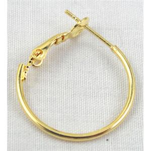 leaverback earring hoop, gold plated, approx 35mm dia