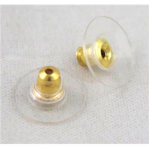 gold-color earring backs, approx 6x12mm