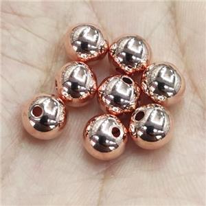 Copper Beads Smooth Round Rose Gold, 10mm dia