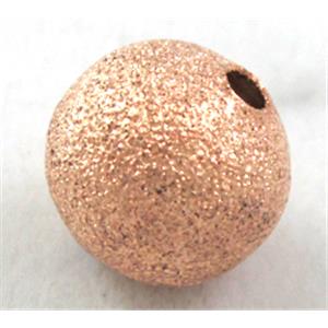 round stardust copper beads, matte, rose gold Plated, 10mm dia
