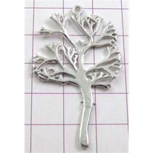 Baroque Style Tree Of Life Pendant, Platinum Plated, copper, Nickel Free, 28x43mm