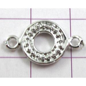 Platinum Plated Jewelry Findings Pendant, Nickel Free, 11.5mm dia, 20mm length