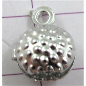 Platinum Plated Jewelry Findings Pendant, Nickel Free, 10mm dia