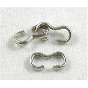 Platinum Plated Copper Connection Clasp, Nickel Free, 4.5x9mm
