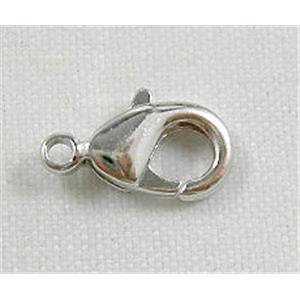 Platinum Plated Copper Lobster Clasp, Nickel Free, 10mm length